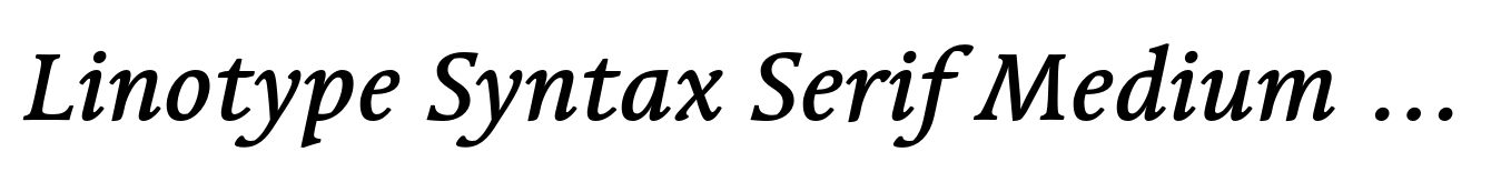 Linotype Syntax Serif Medium Italic image